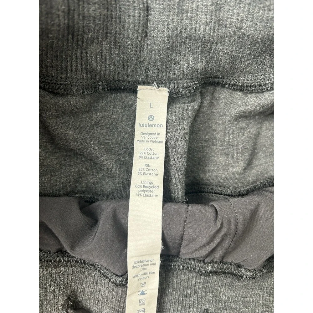 Lululemon Pants Mens L Gray Tapered Elastic Waist Stretch Athletic Jogger